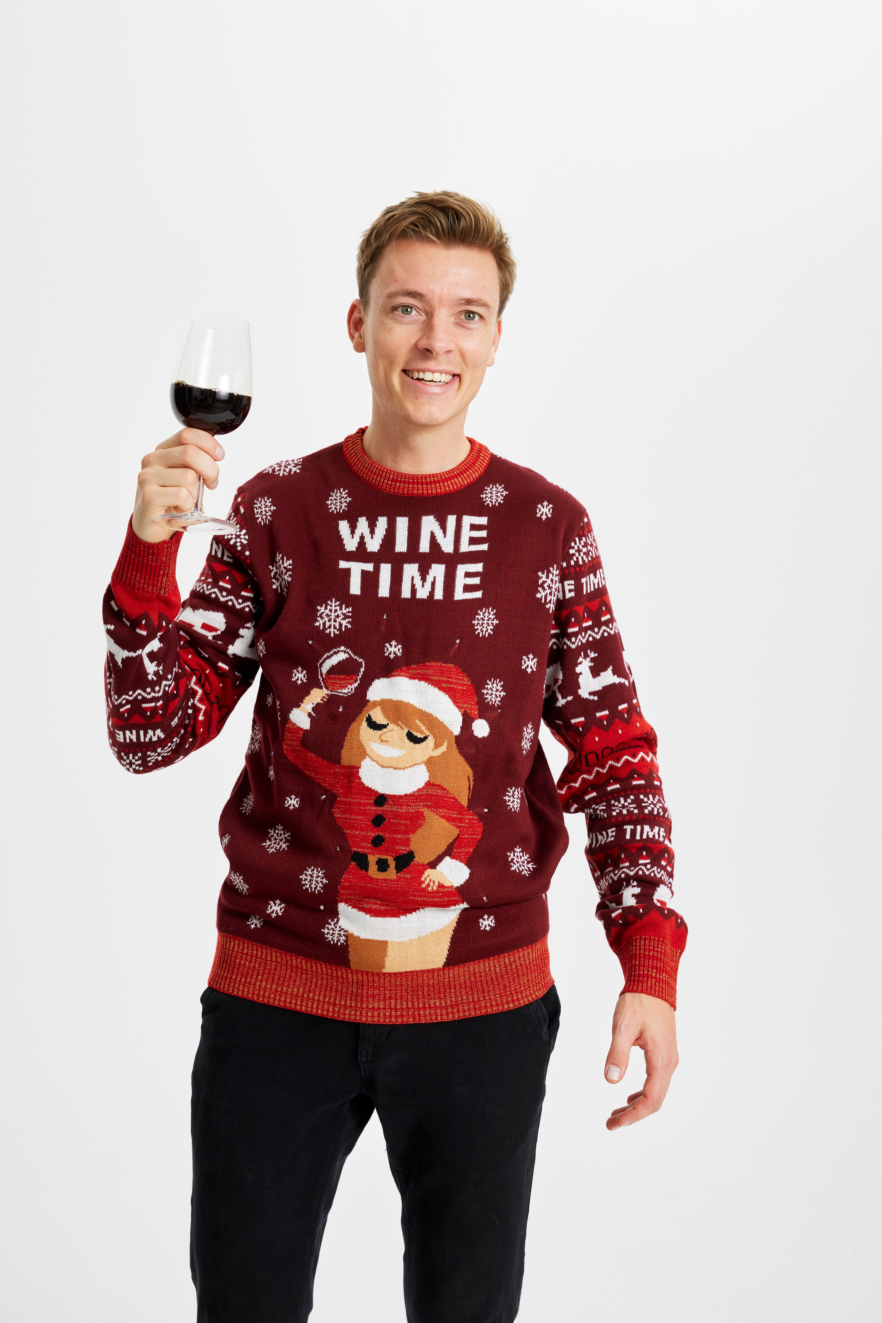 Wine Time Christmas Sweater - Men