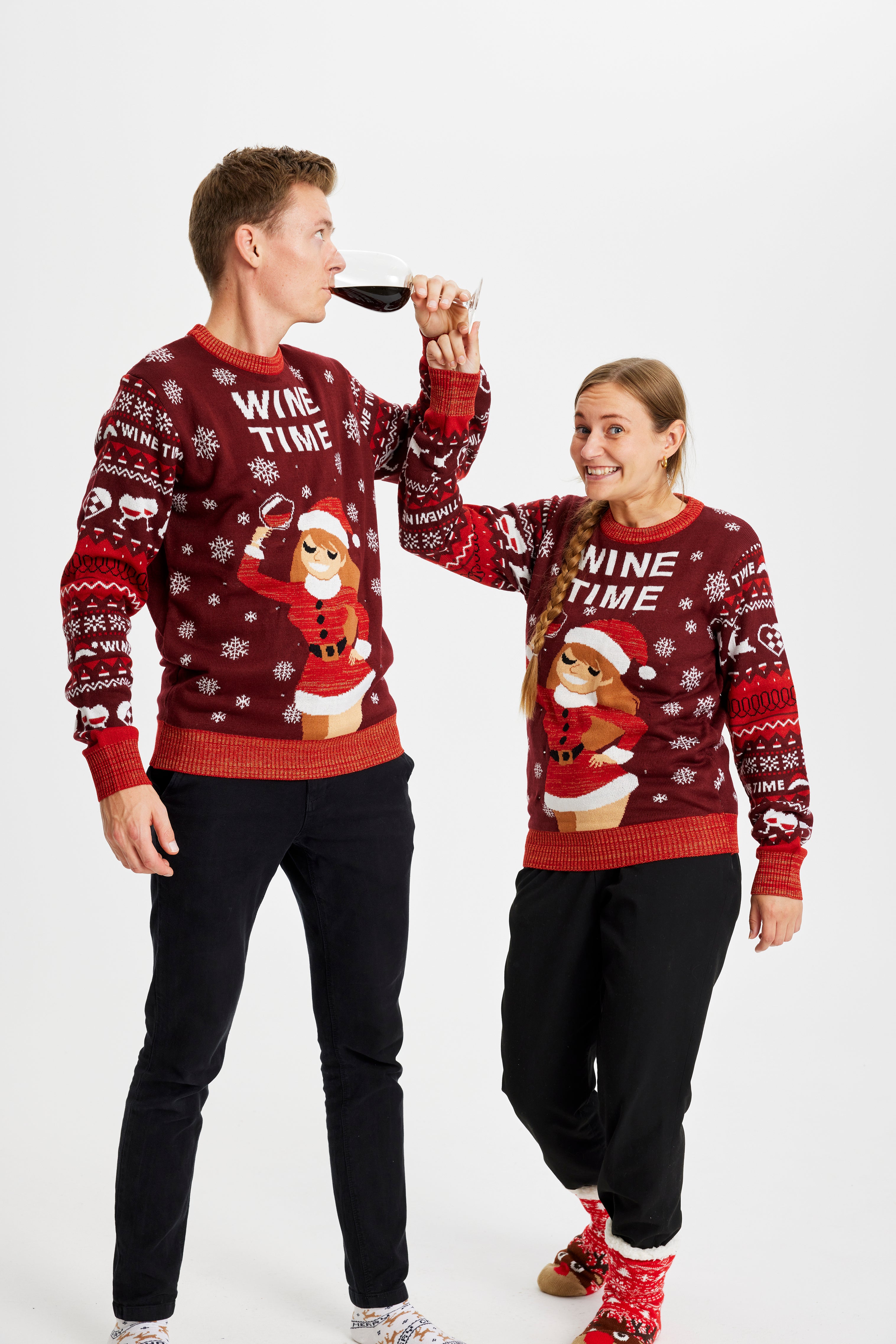 Wine Time Christmas Sweater - Women