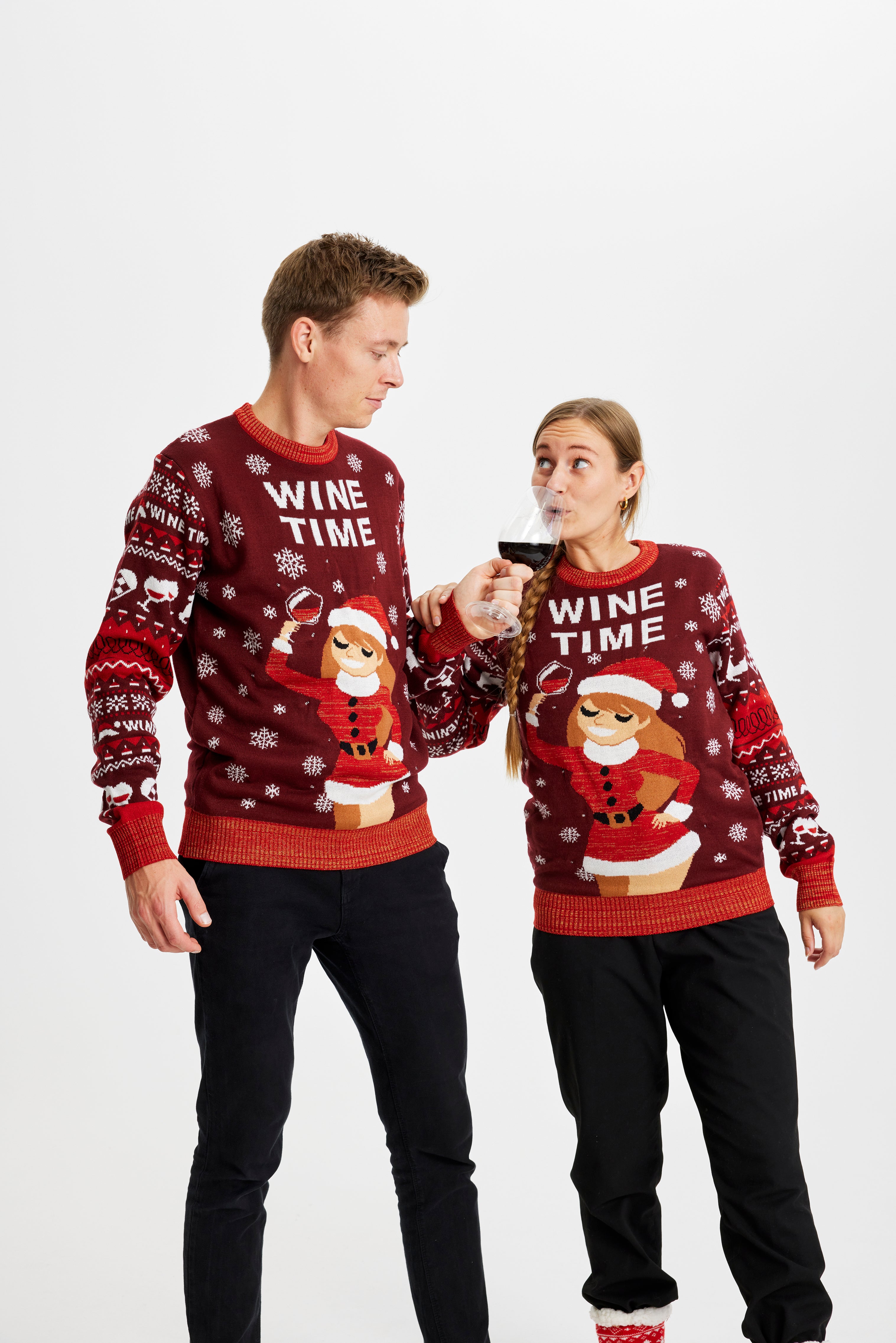 Wine Time Christmas Sweater - Women