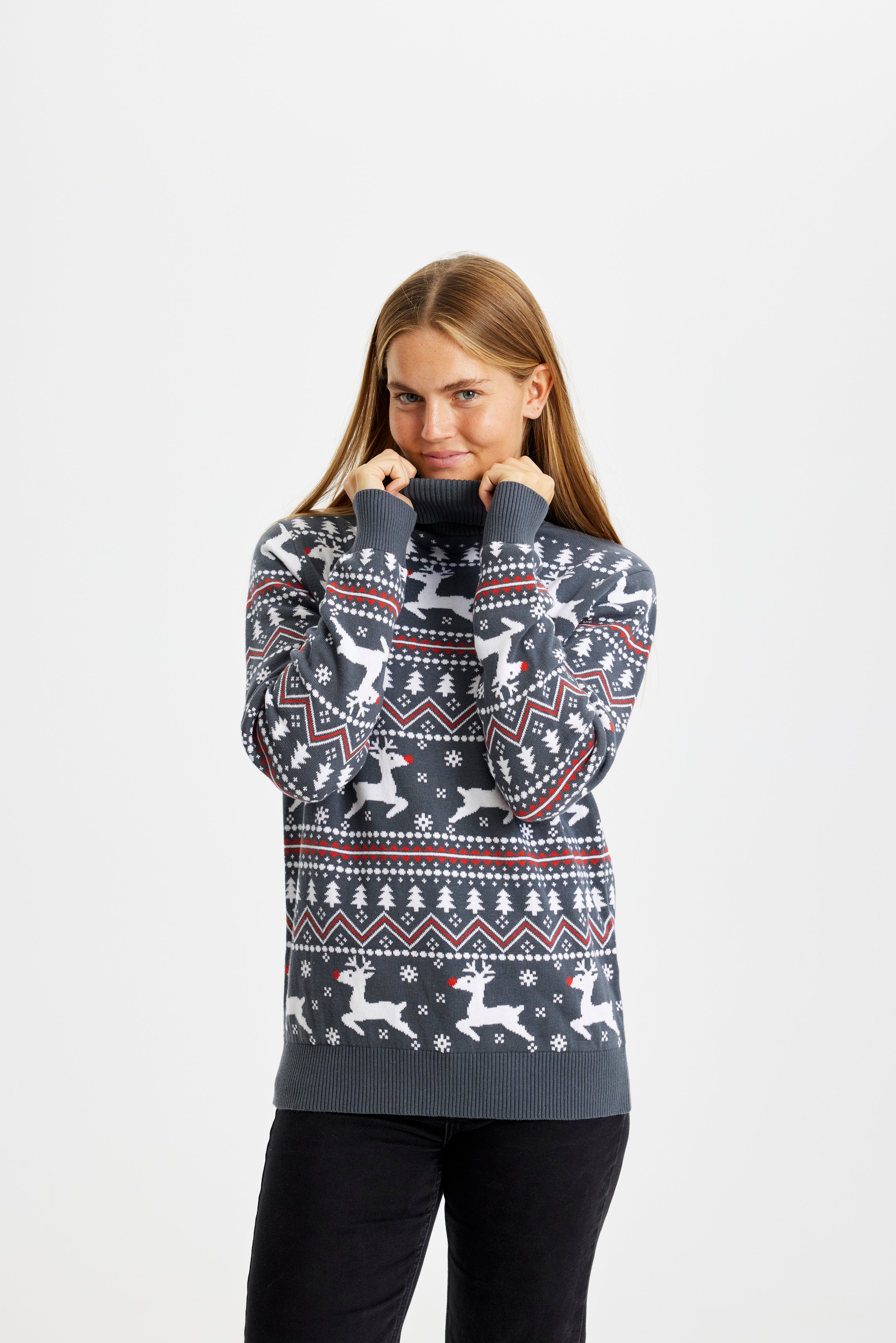 The Stylish Highneck Christmas Sweater - Women