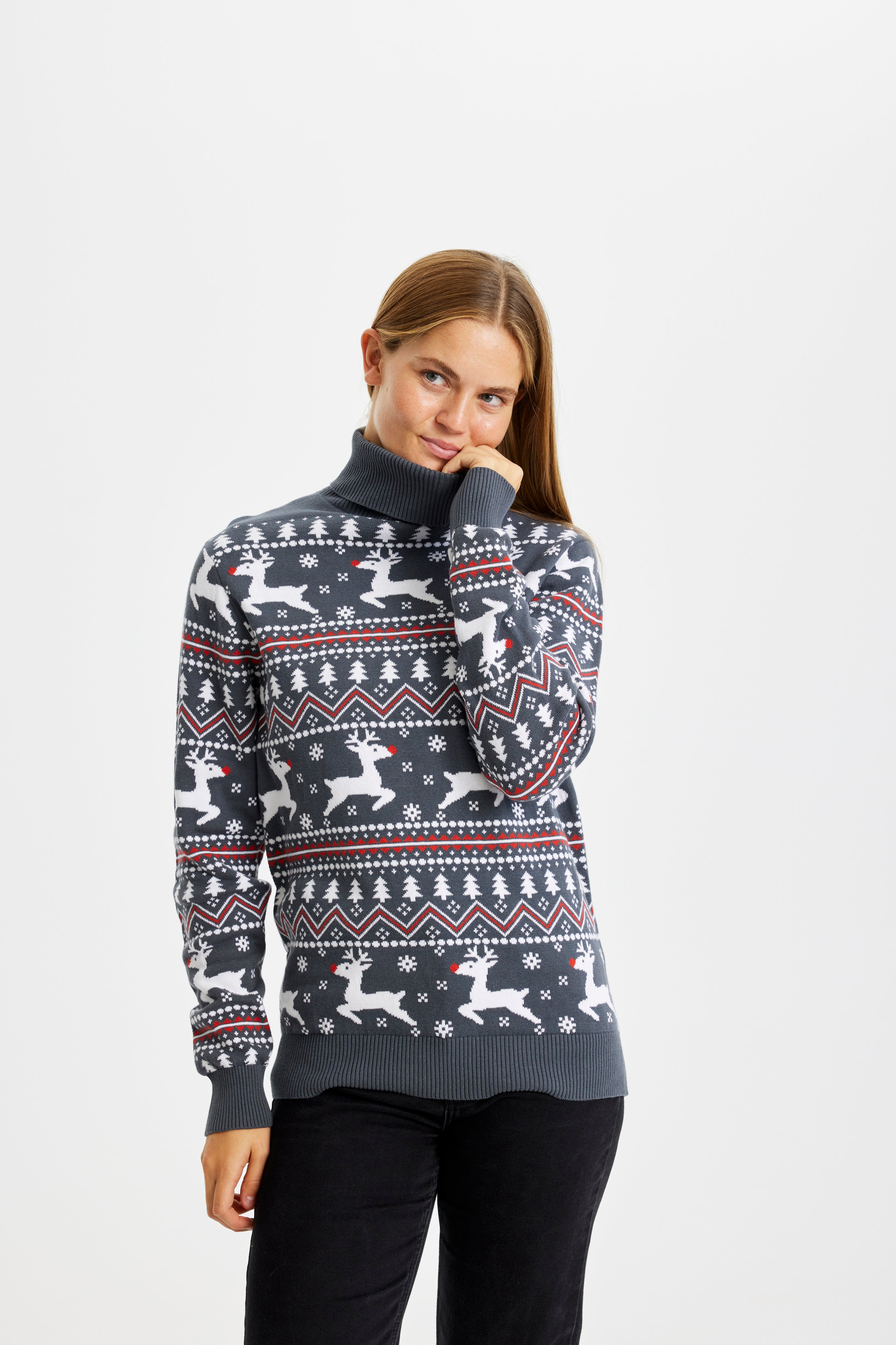 The Stylish Highneck Christmas Sweater - Women