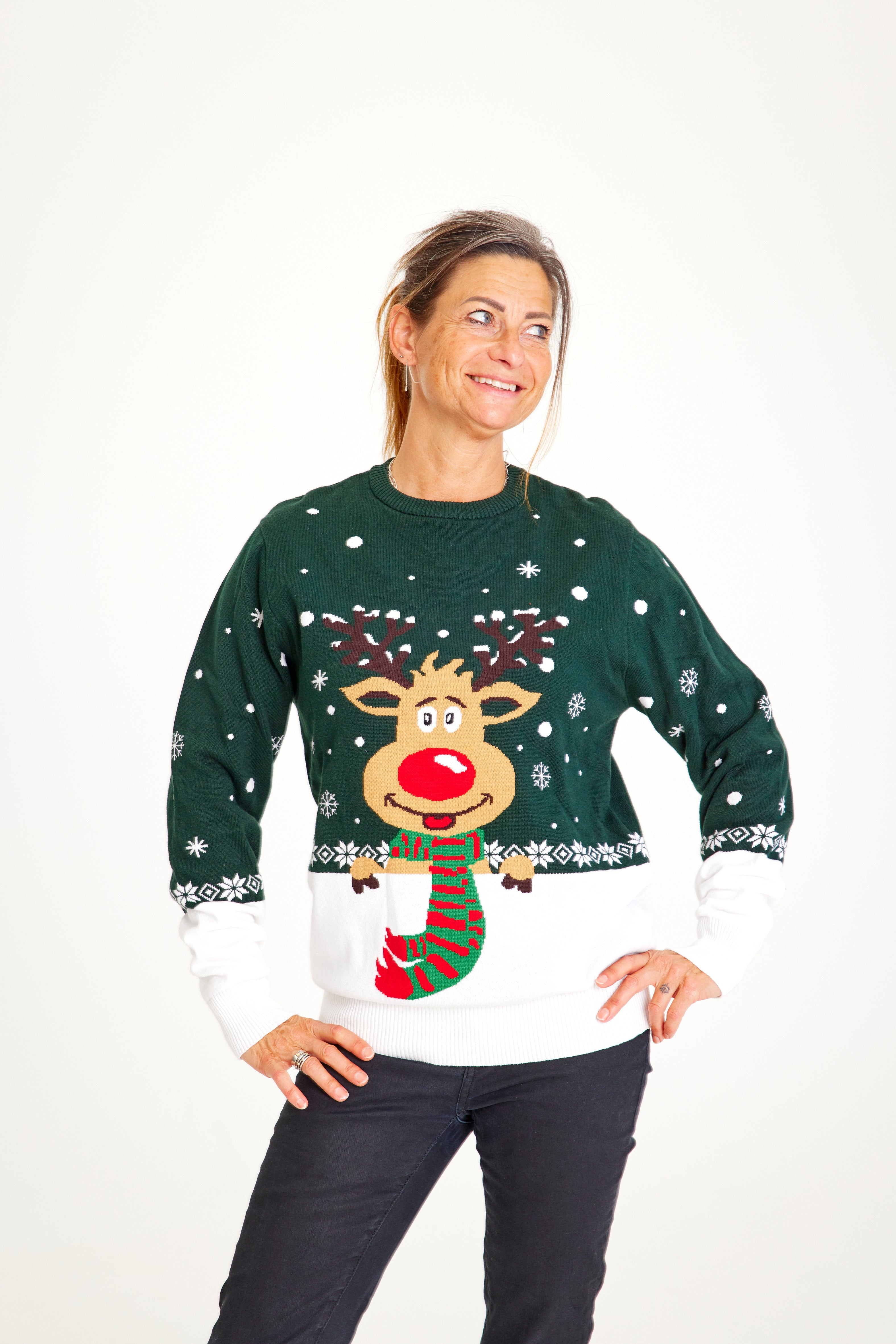 Rudolfs Christmas sweater green - Women.
