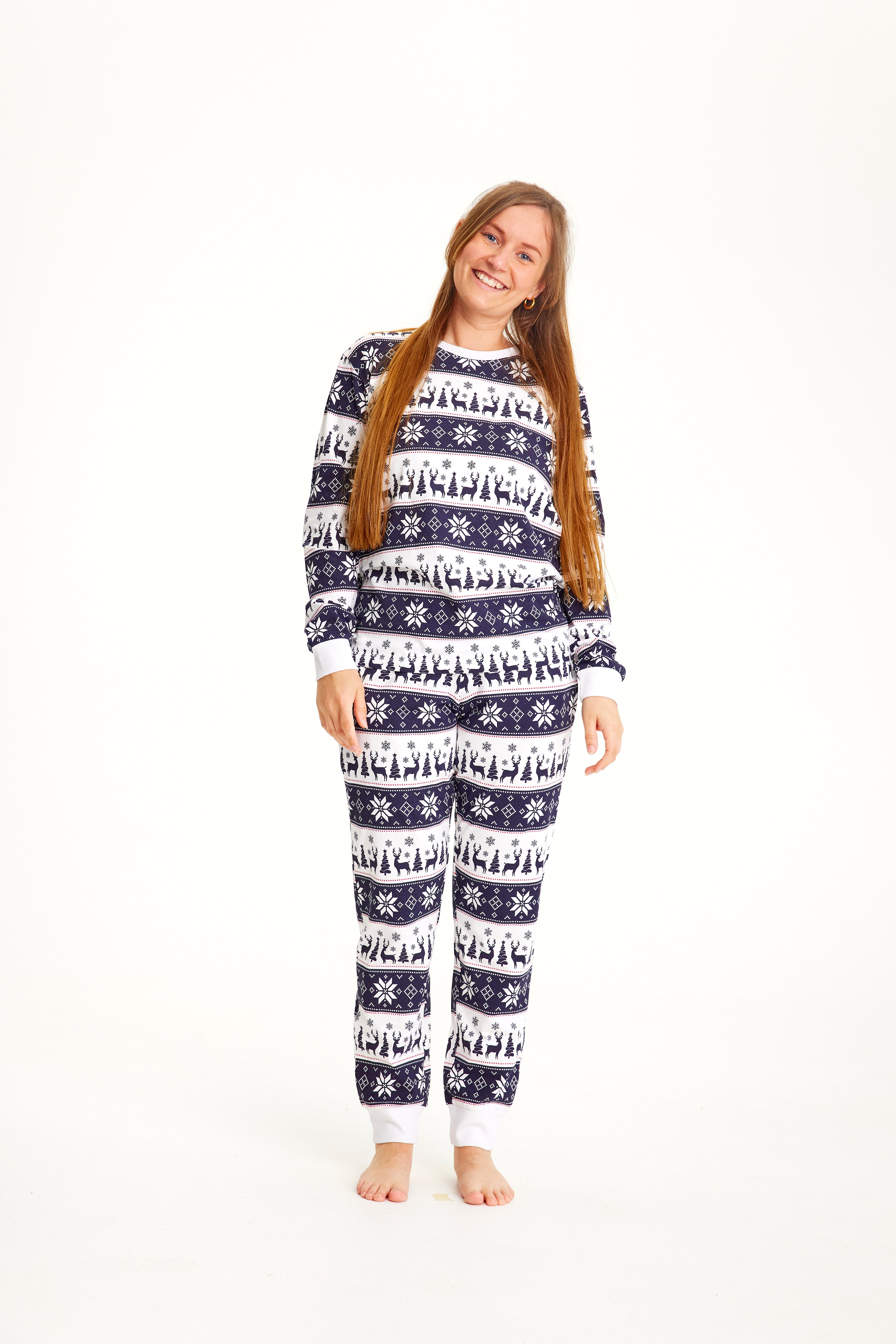 Reindeer pajamas navy - Women.