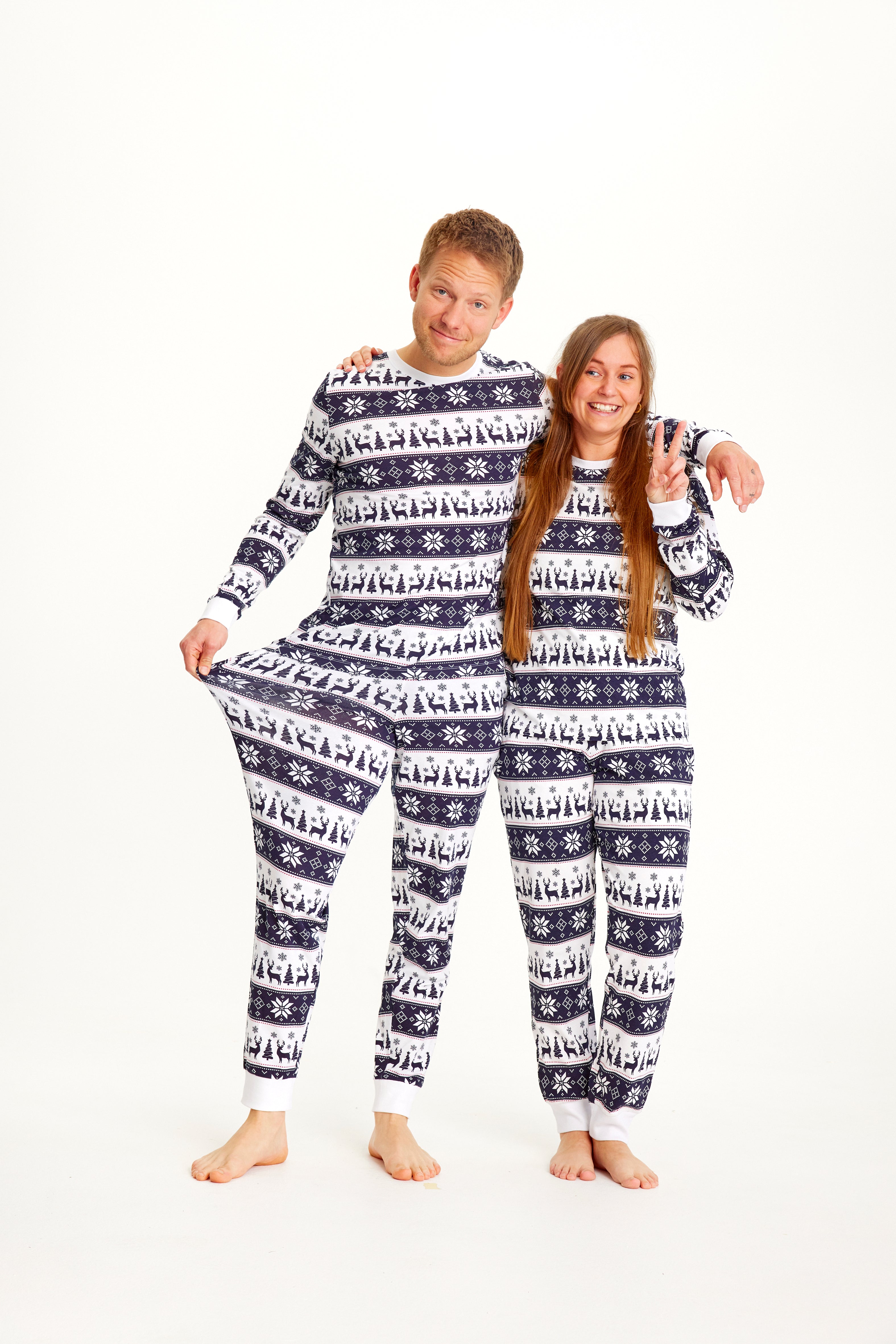 Reindeer pajamas navy - Women.