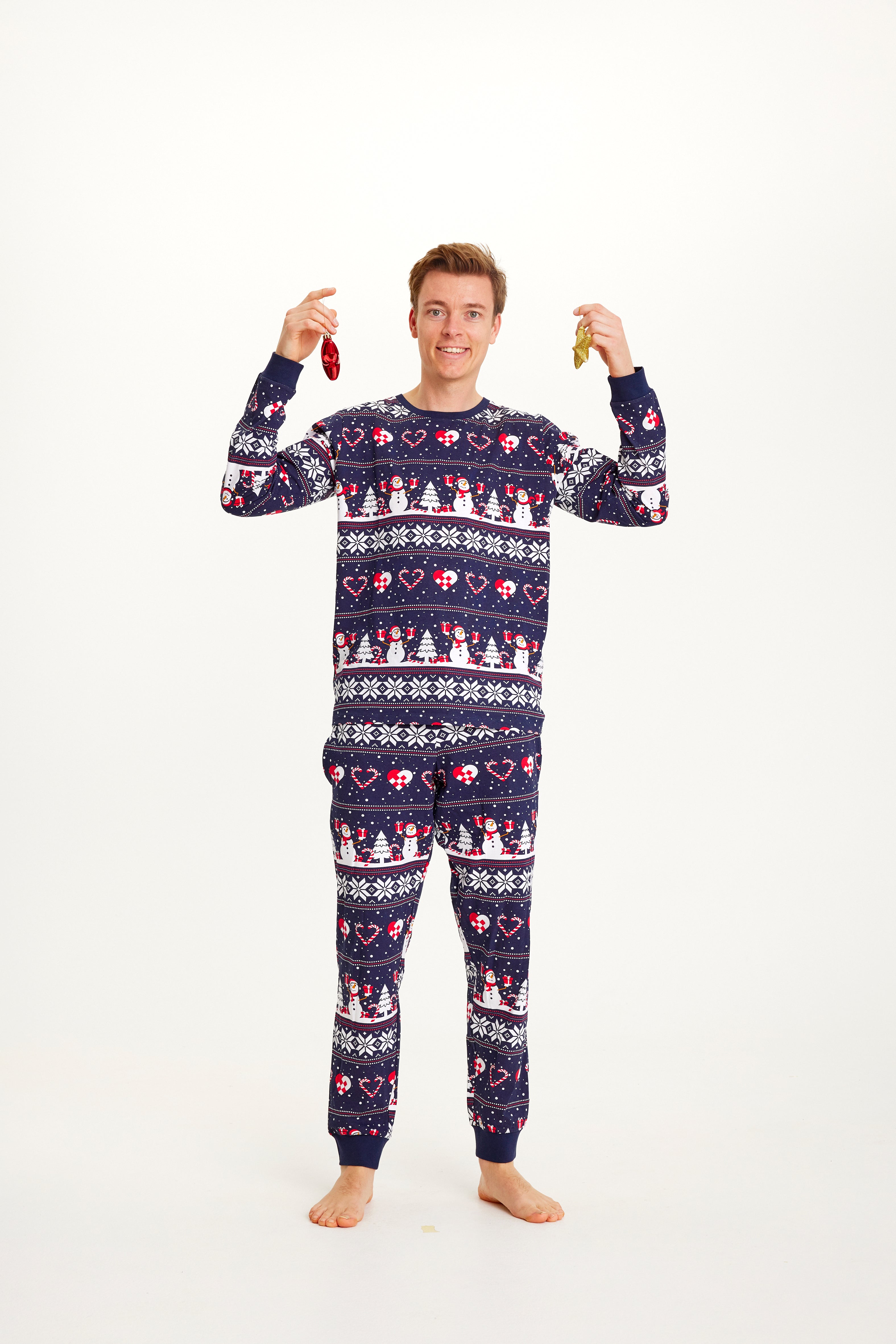 Christmas heart Pajamas navy - Men.