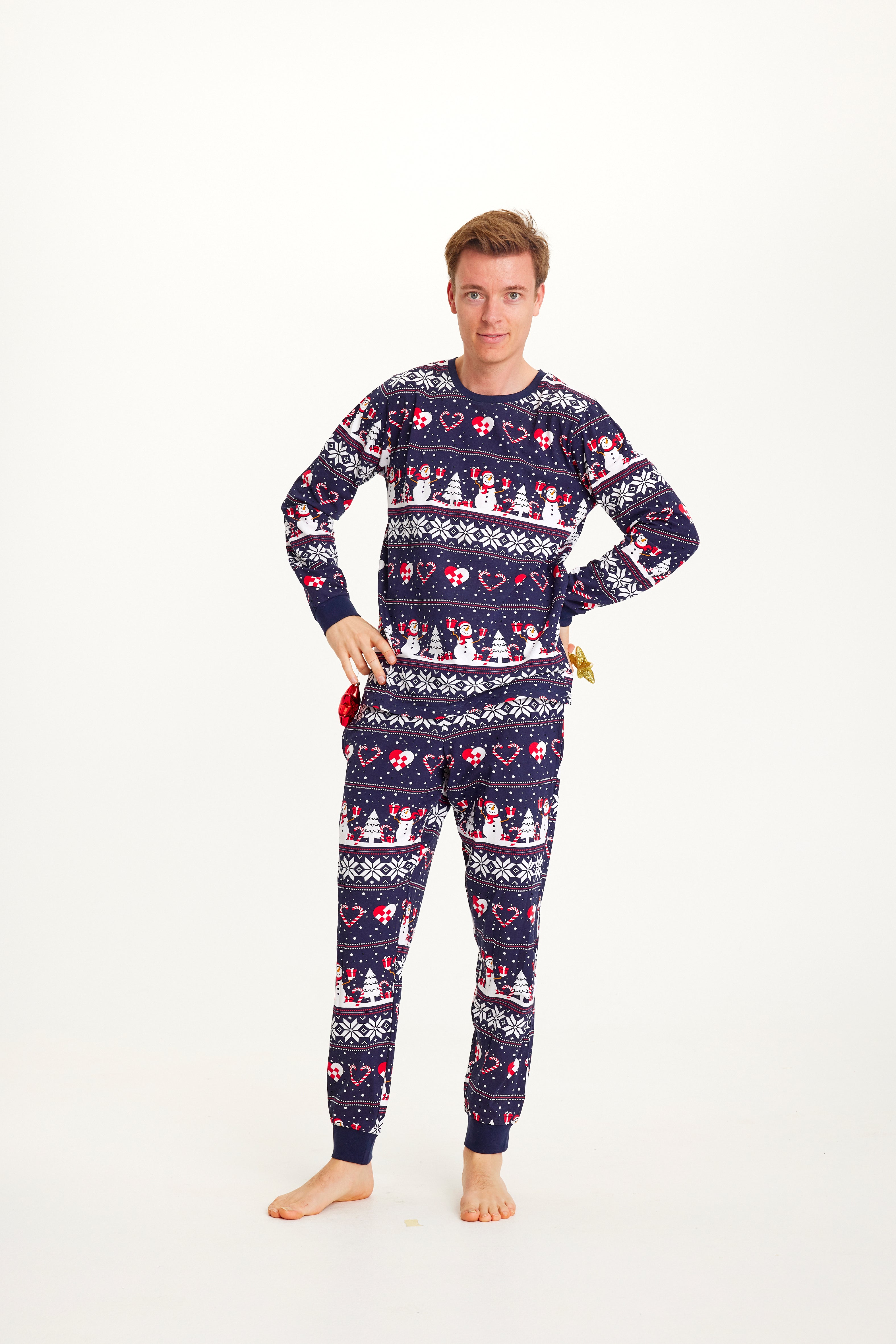Christmas heart Pajamas navy - Men.