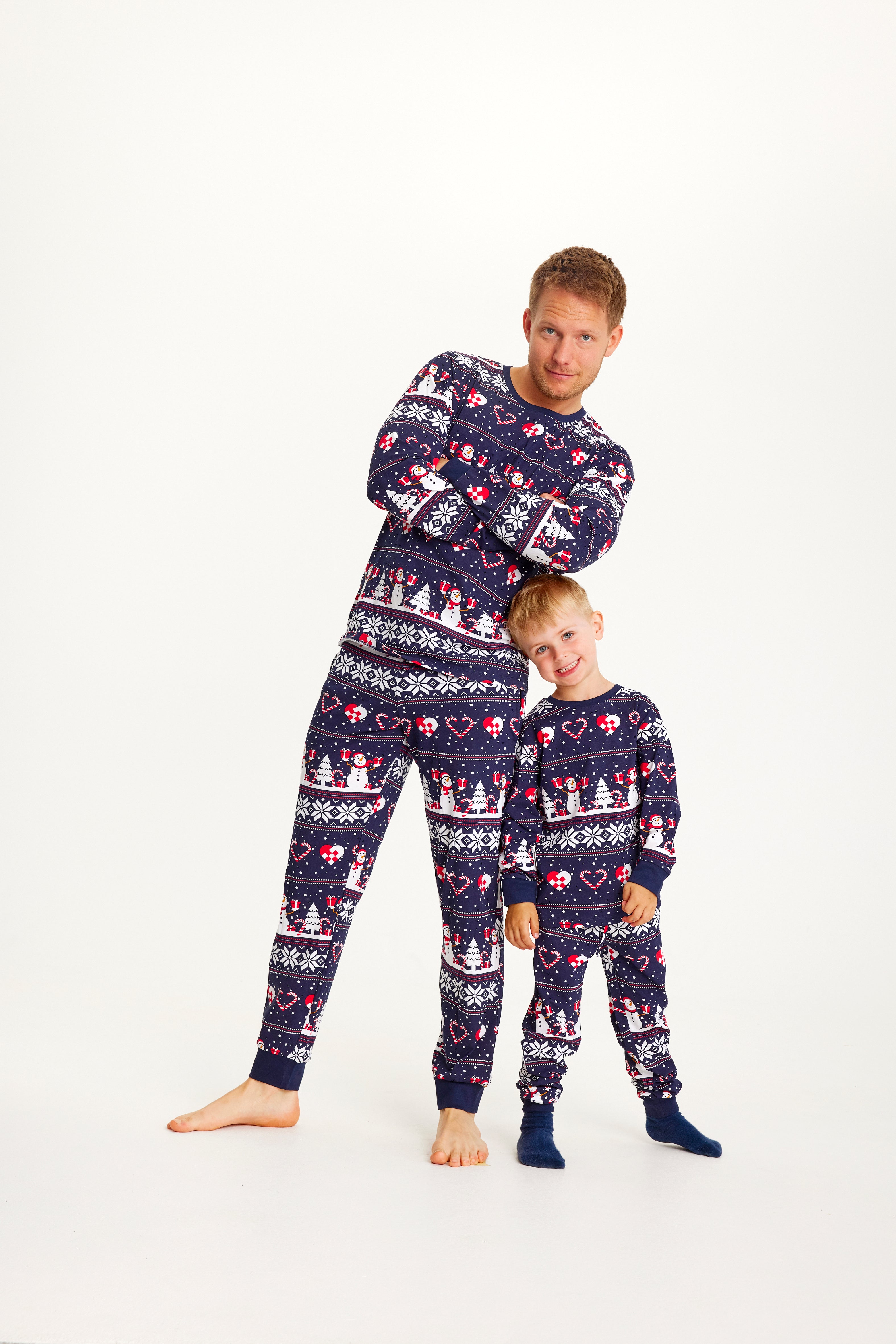 Christmas heart Pajamas navy children