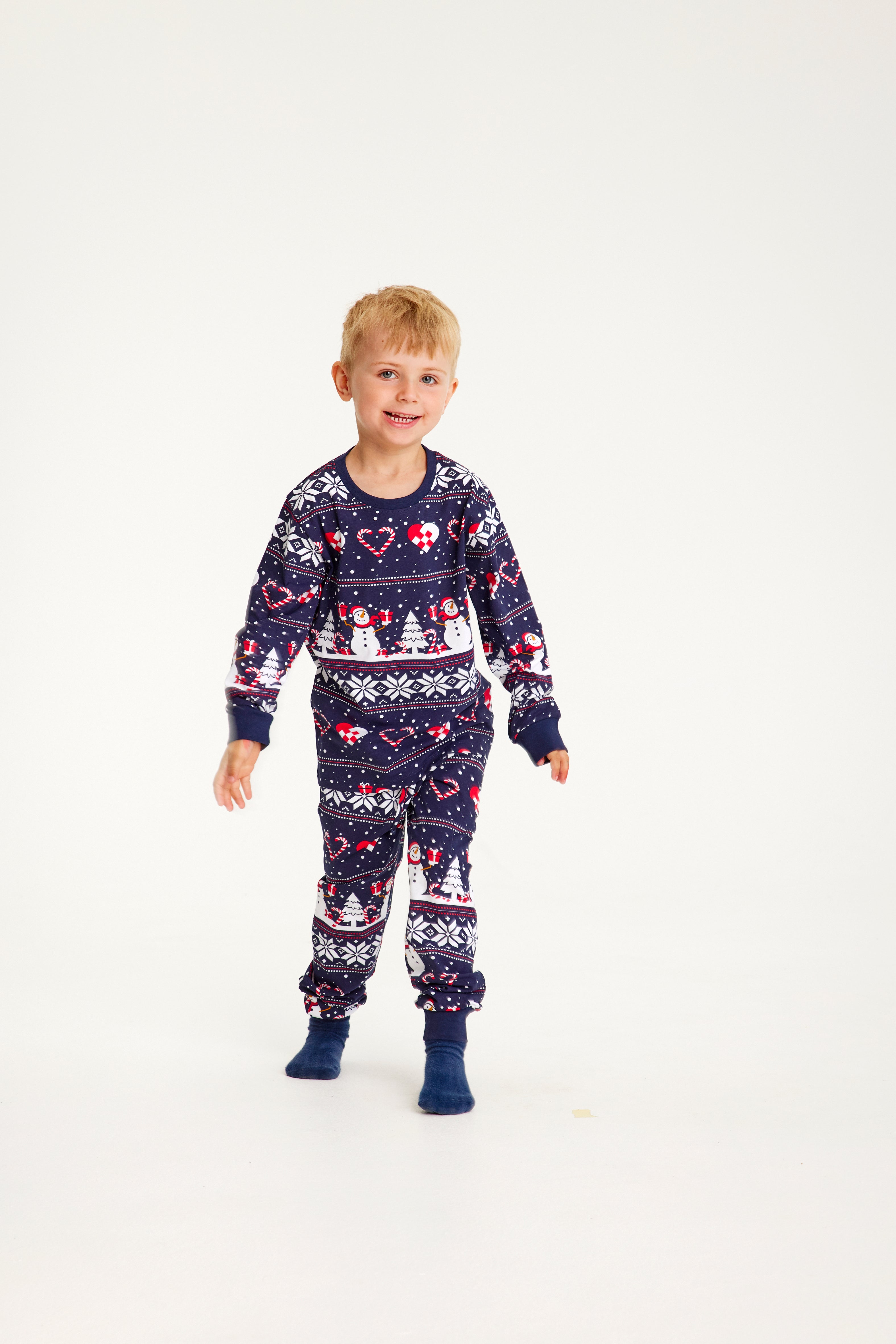 Christmas heart Pajamas navy children