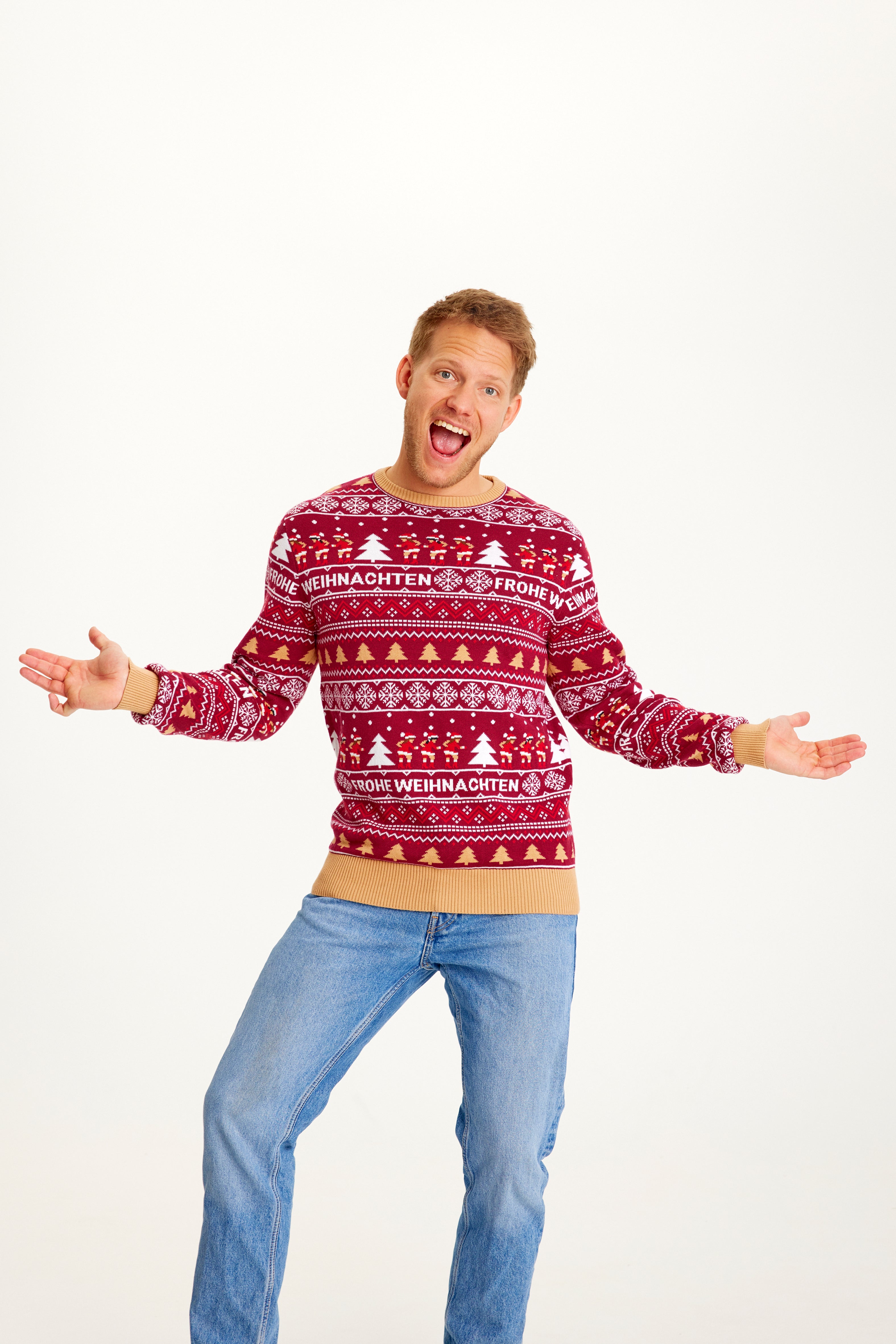 Frohe Weihnachten Sweater Bordeaux - Men