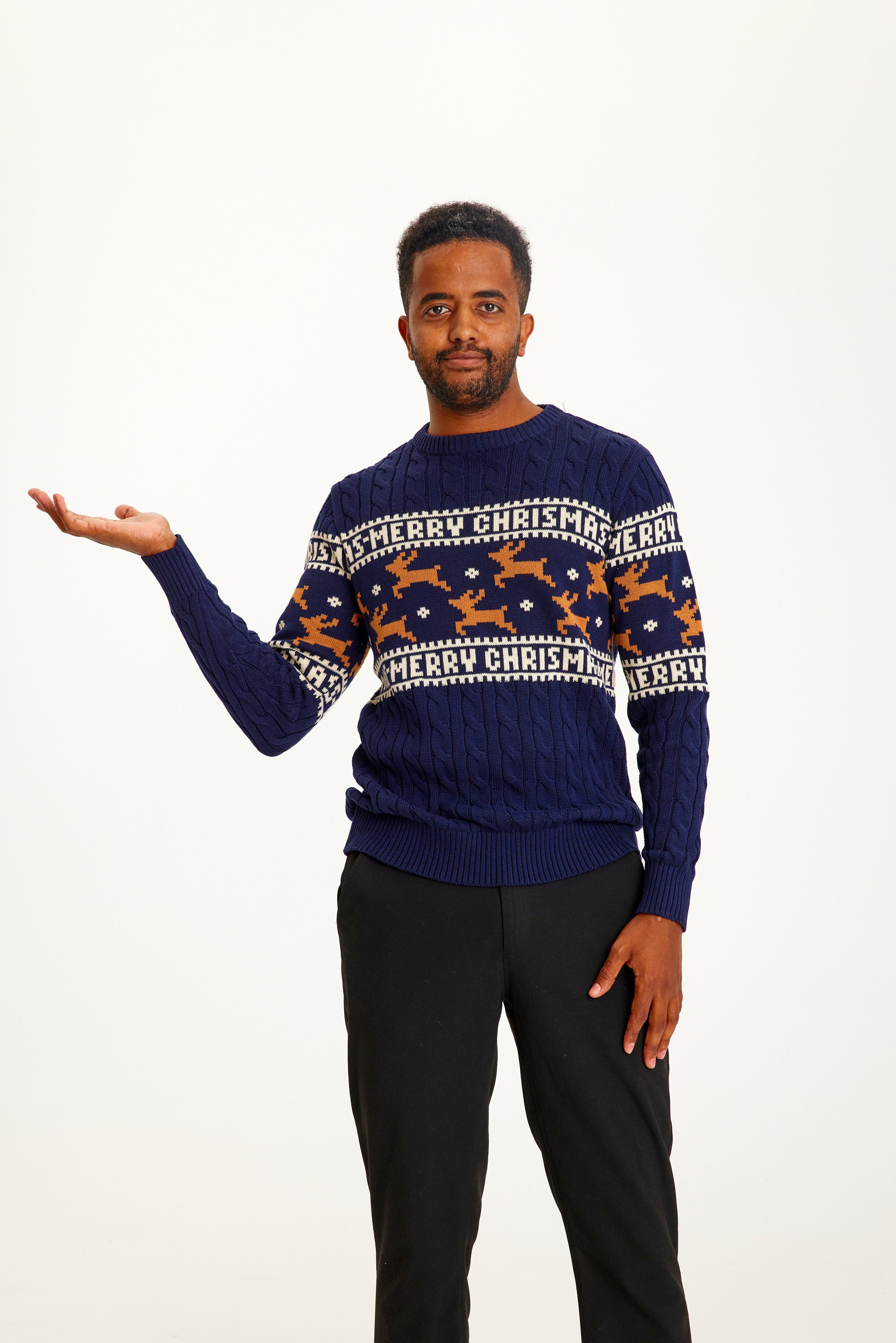 The Elegant Christmas Sweater Blue - Men