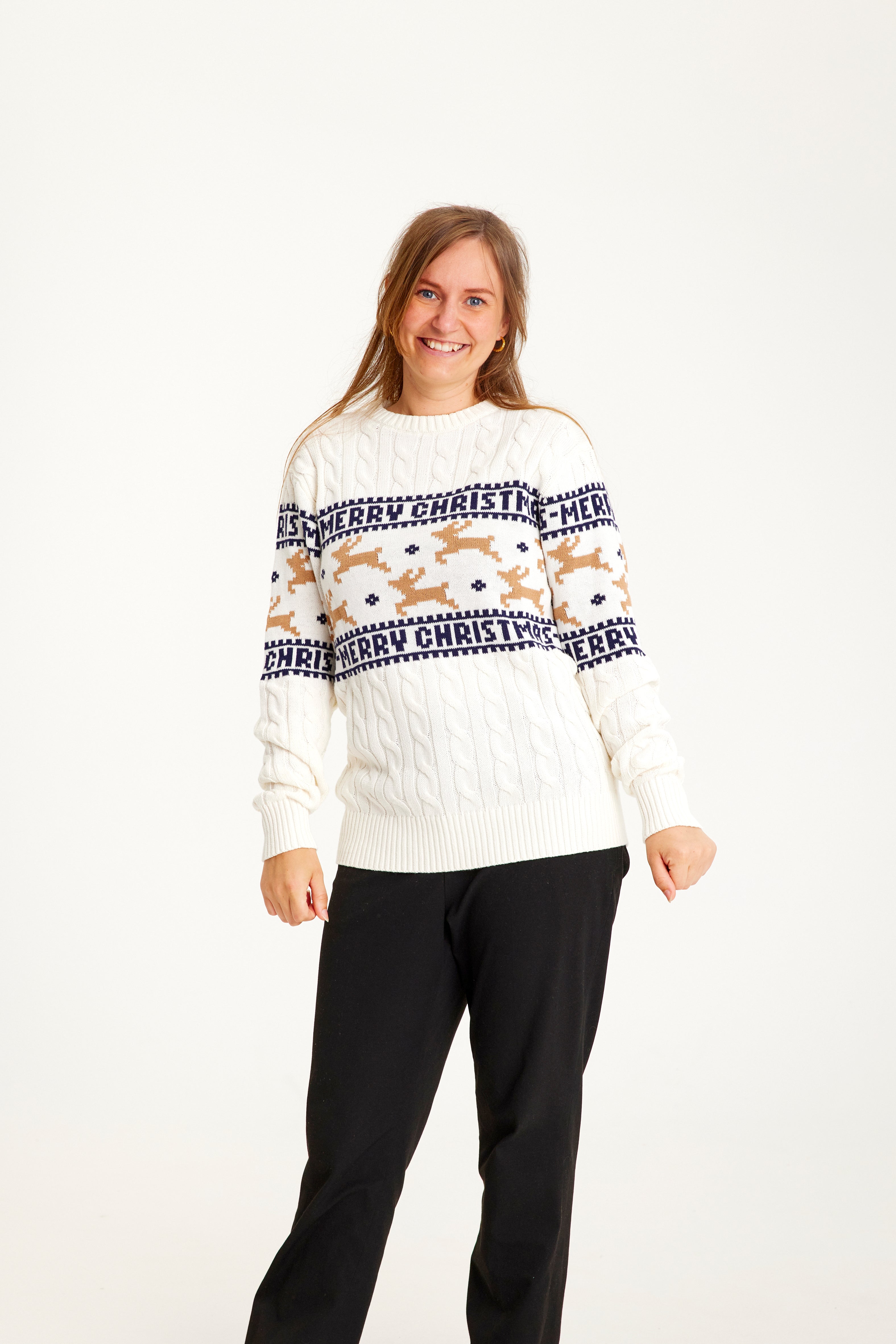 The Elegant Christmas Sweater White - Women.