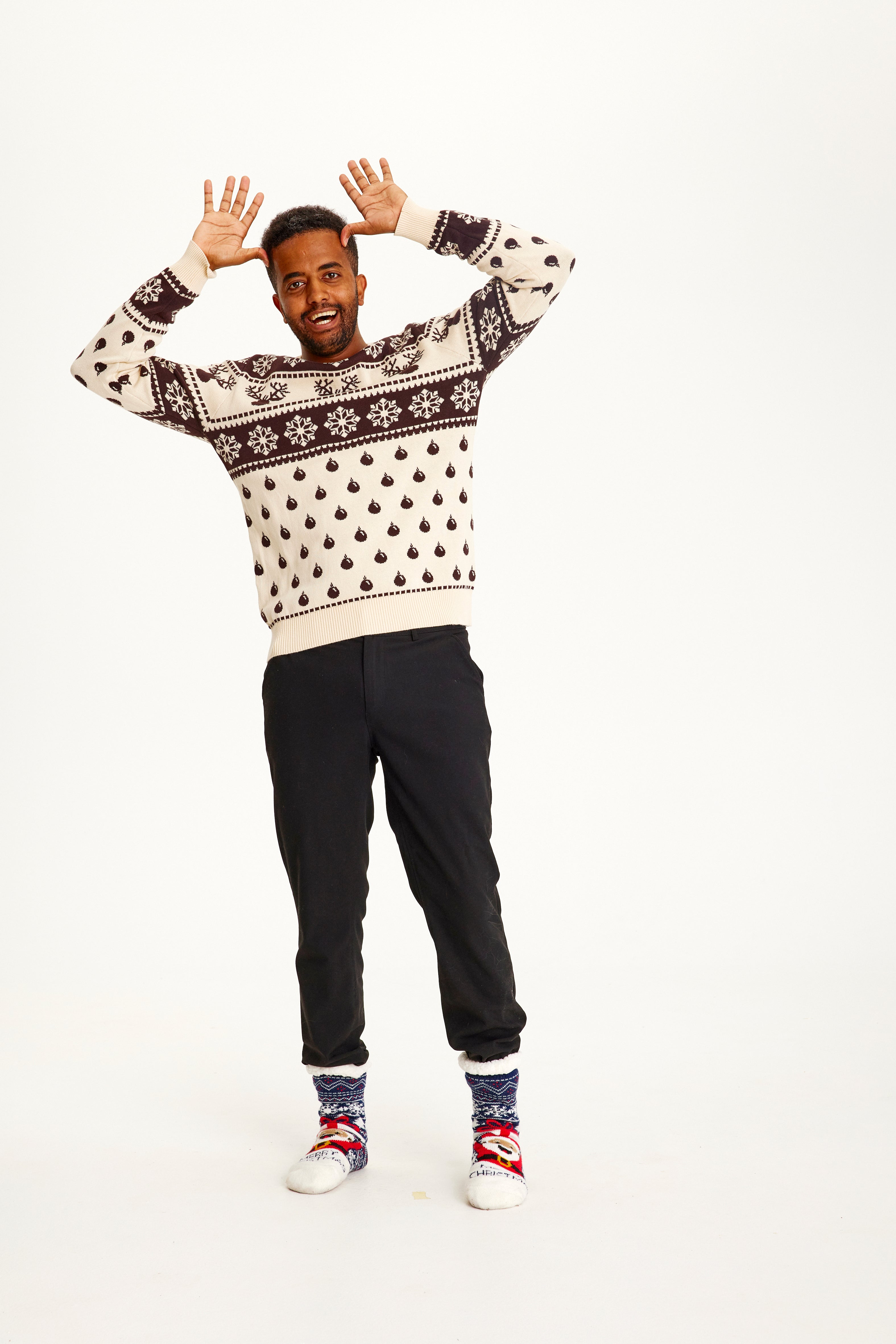 The Classic Christmas Sweater Beige - Men.