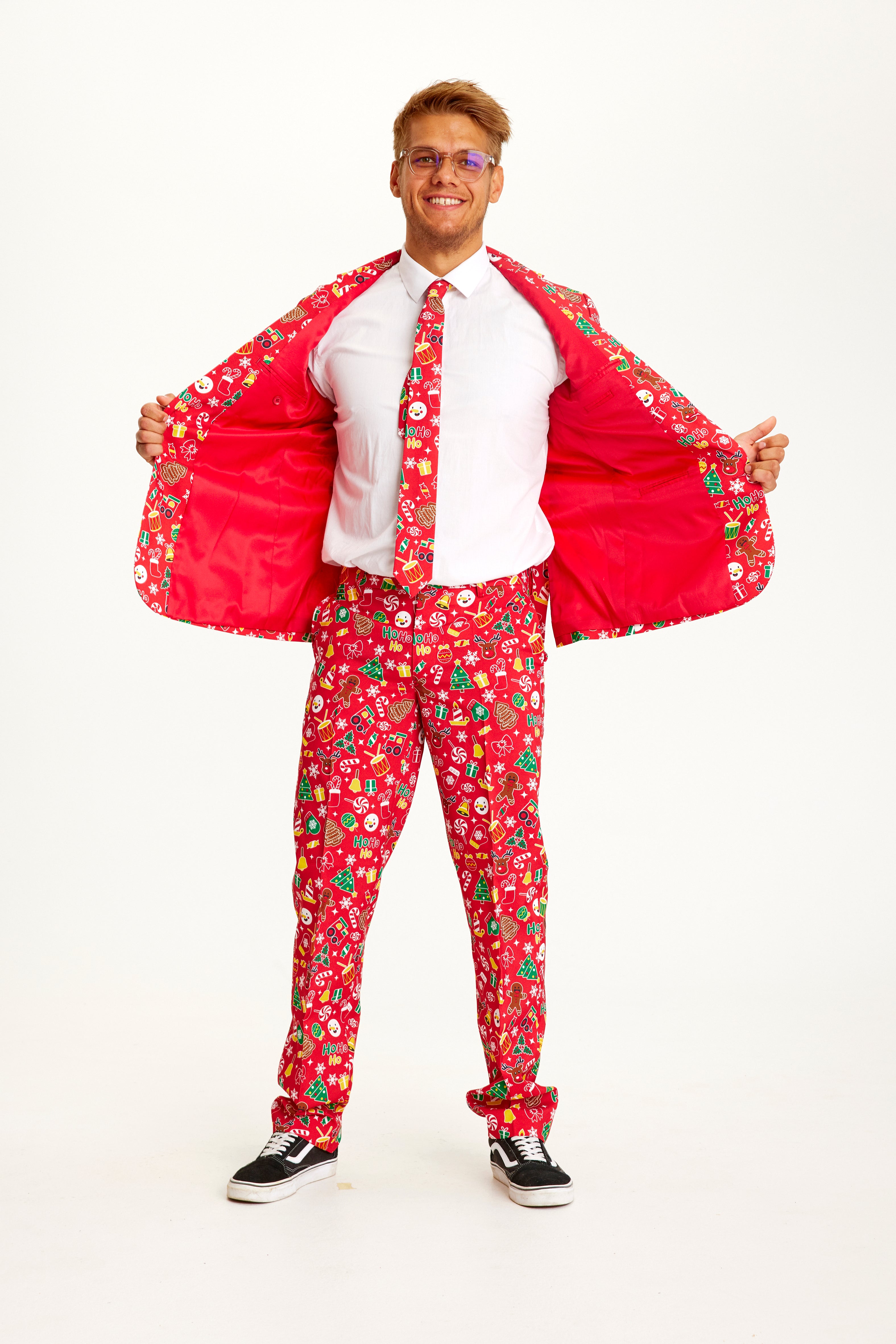 The awesome christmas suit red