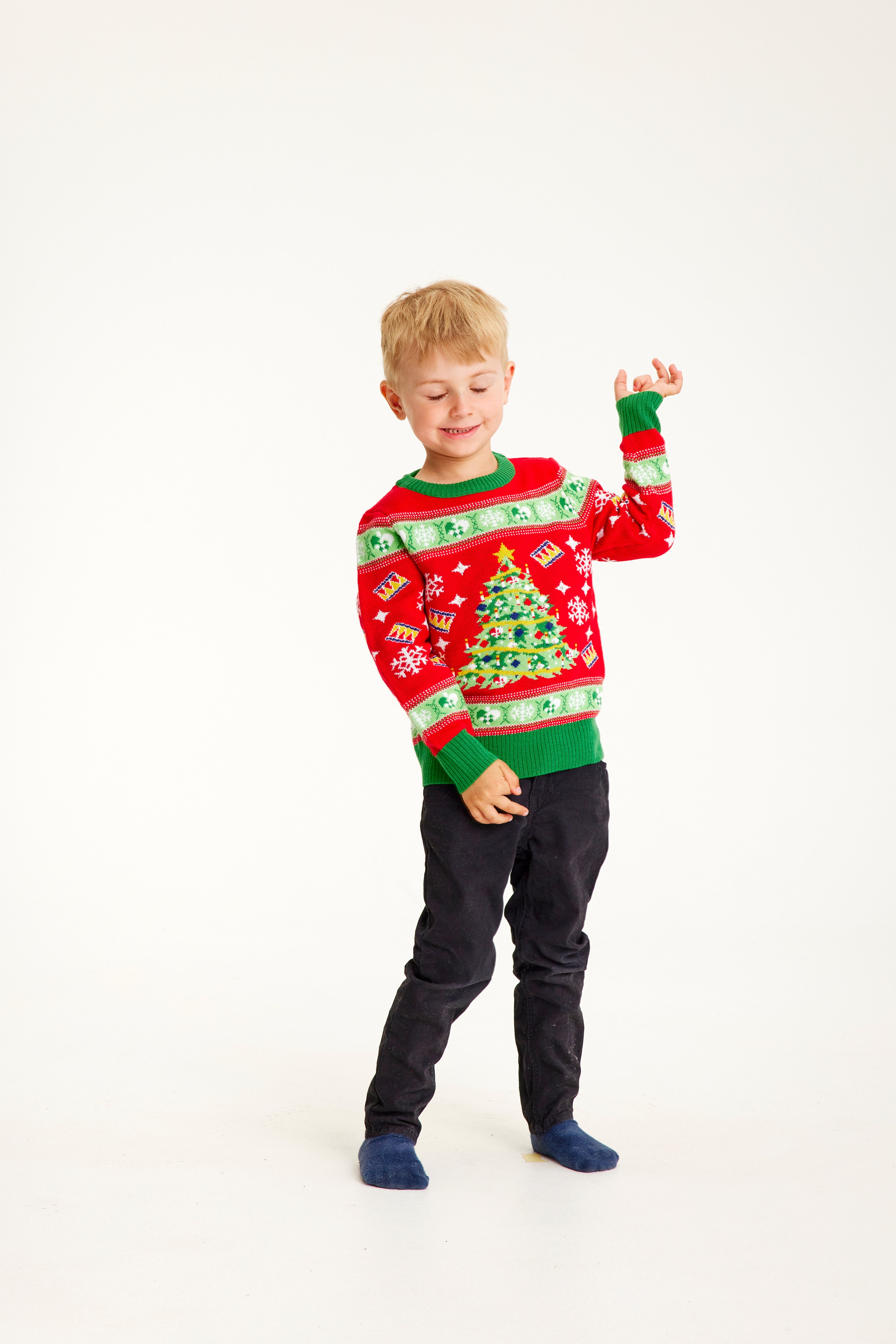 Christmas tree christmas sweater red - Children