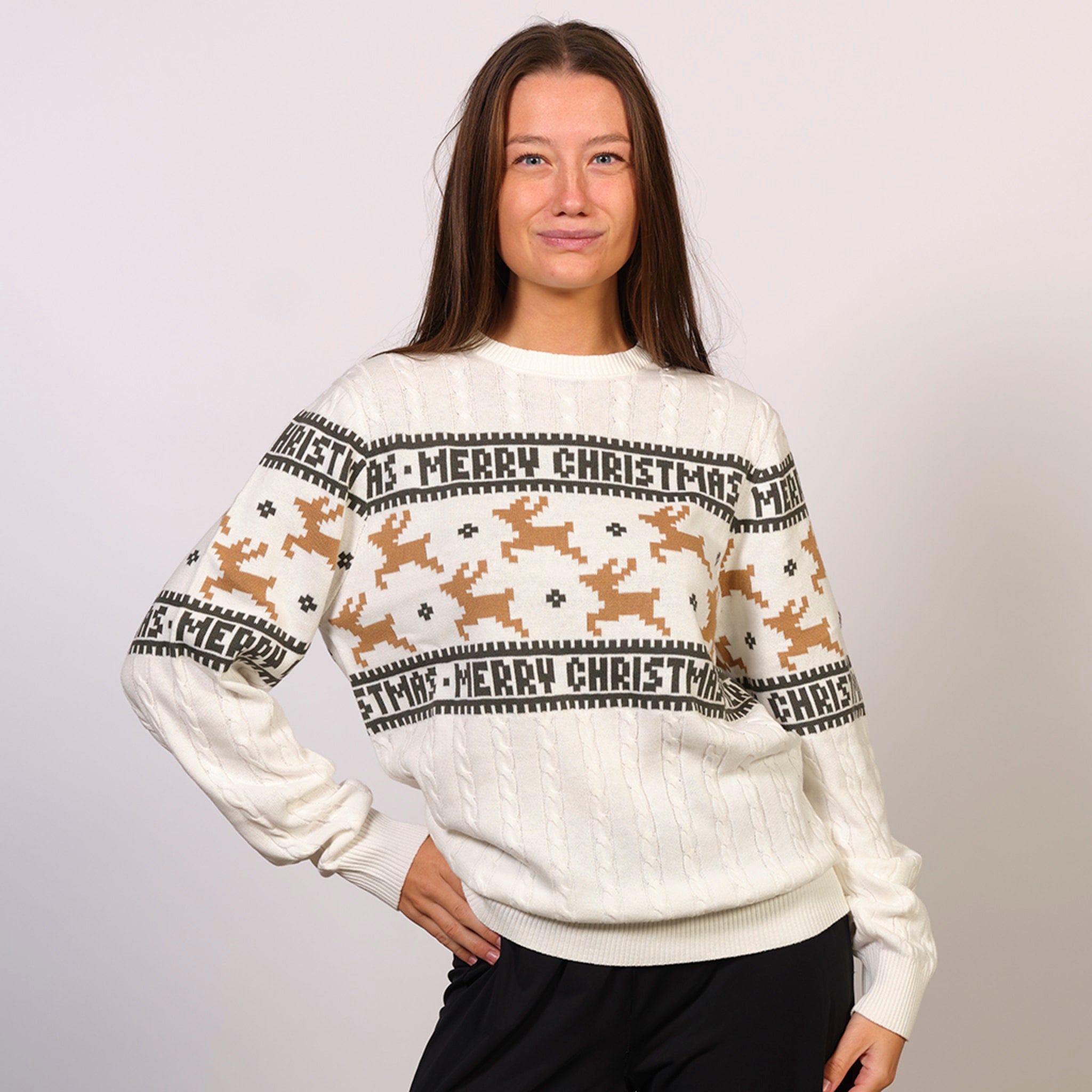 The Elegant Christmas Sweater White - Men